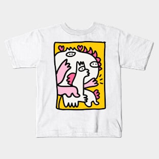 Yellow Pop Pink Graffiti Art by Emmanuel Signorino Kids T-Shirt